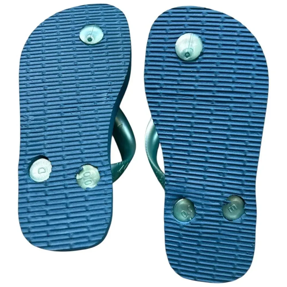 NWOT Little Girls Havaianas Turquoise Purple Flip Flop Sandals US 9